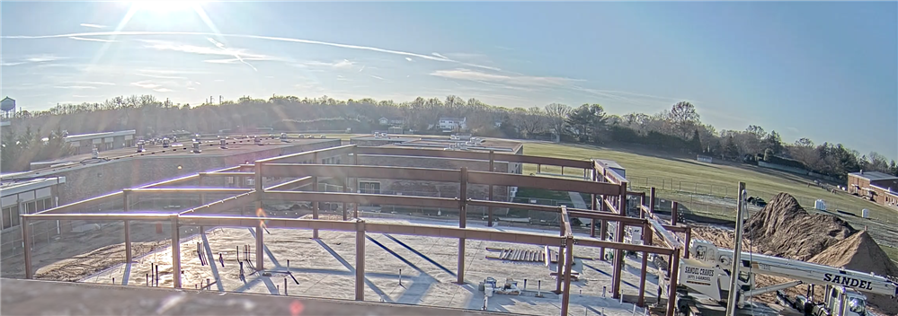 Steel erected for High School fitness center